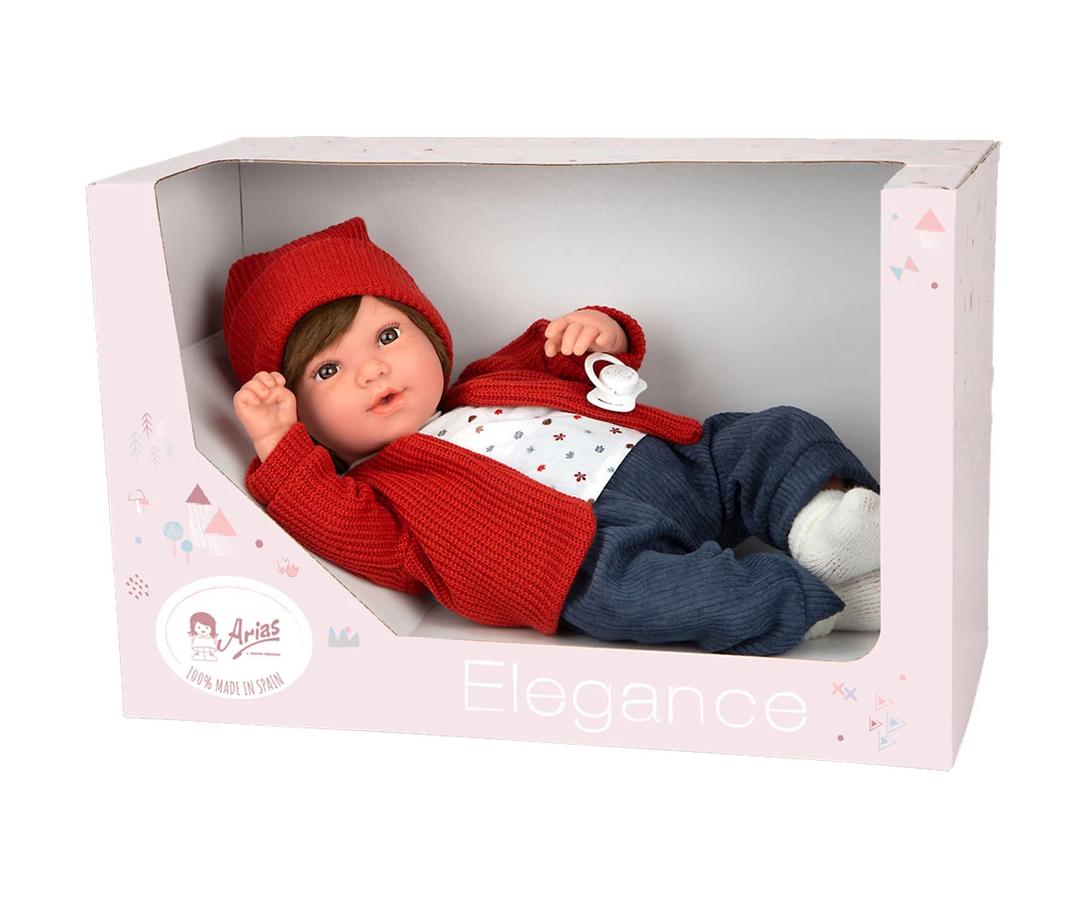 Boneca Elegance Iria Vermelha com 14 Mecanismos de Som 65396 Ariasp25