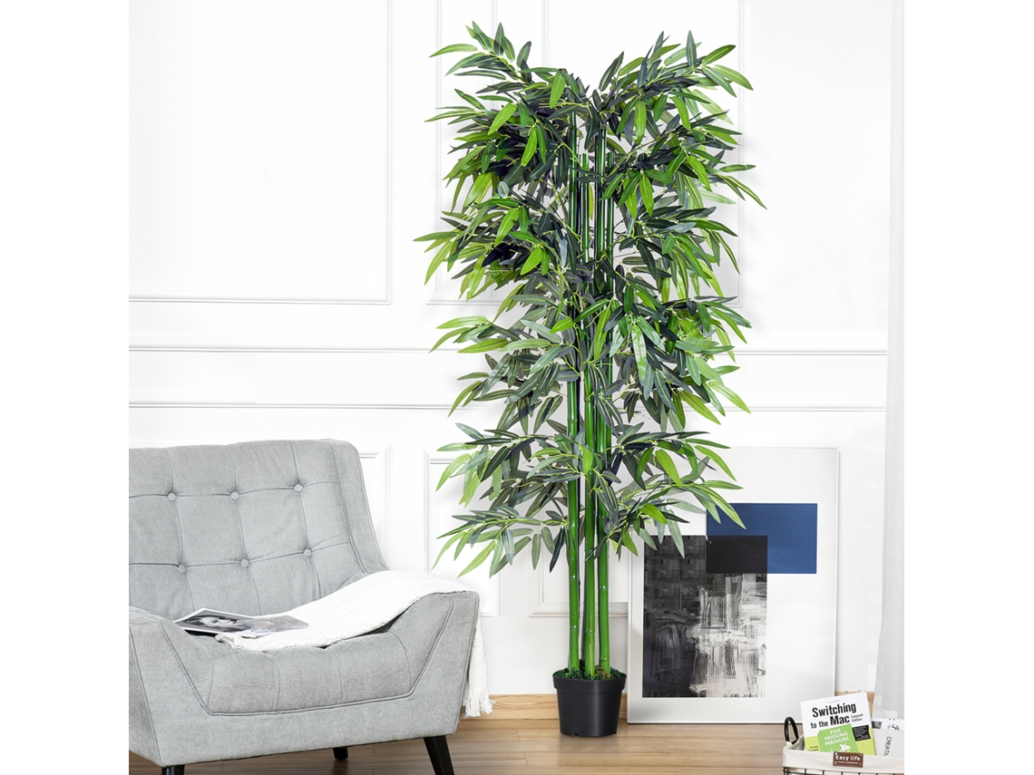 Planta Artificial De Bambu Em Vaso De 180 Cm Para Ambientes Internos E Externos.