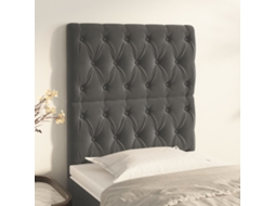 Cabecero de terciopelo de 2 piezas 80x7x78/88 cm gris oscuro