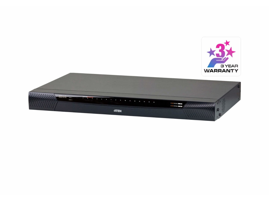 Interruptor Kvm de montagem em rack ATEN Kn1116Va-Ax-G preto