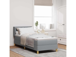 Vidaxl Cama Box Com Cabeceira Manual Cinzento-claro 200 X 80 Cm Tecido