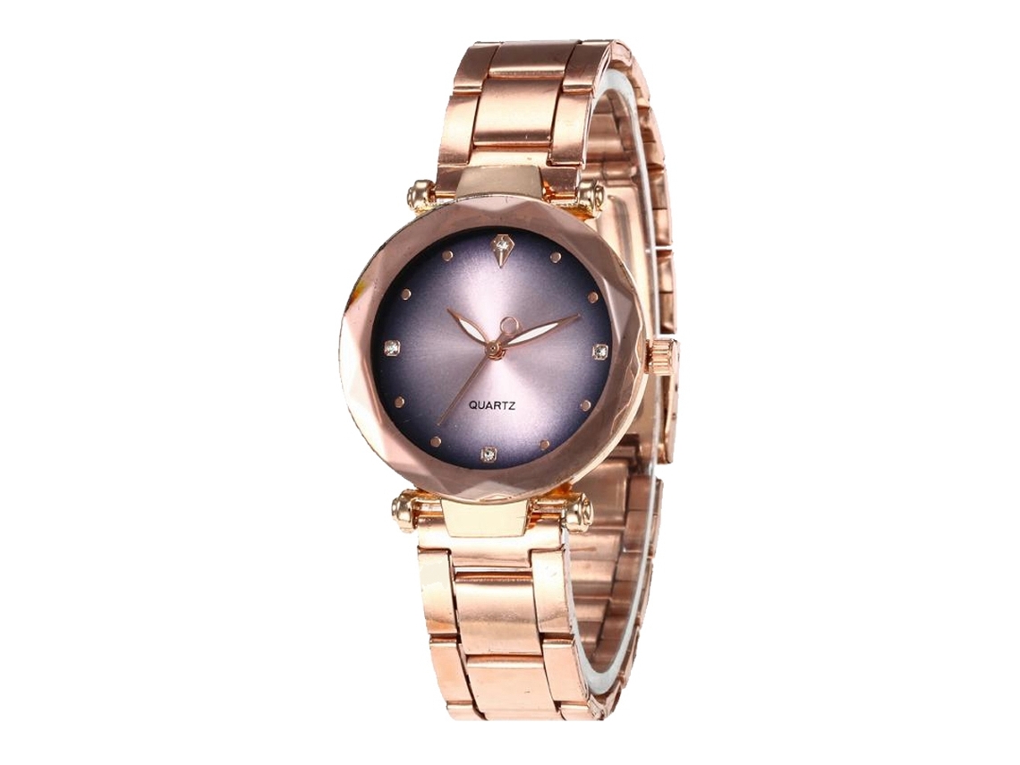 Reloj De Cuarzo Con Correa De Metal Estilo Simple Moderno Para Mujer (rosa Claro)