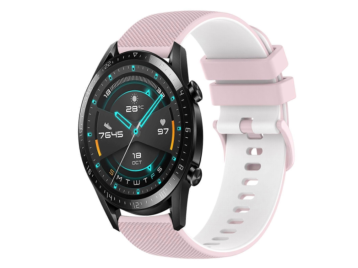 Pulseira De Silicone Quadriculada Bicolor De 20 Mm Para Huawei Watch 2