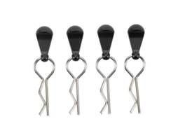 4pcs Clips De Corpo Rc Em Aço Inoxidável Forma R Universal Para Carros Controle Remoto 1/8 1/10 Preto