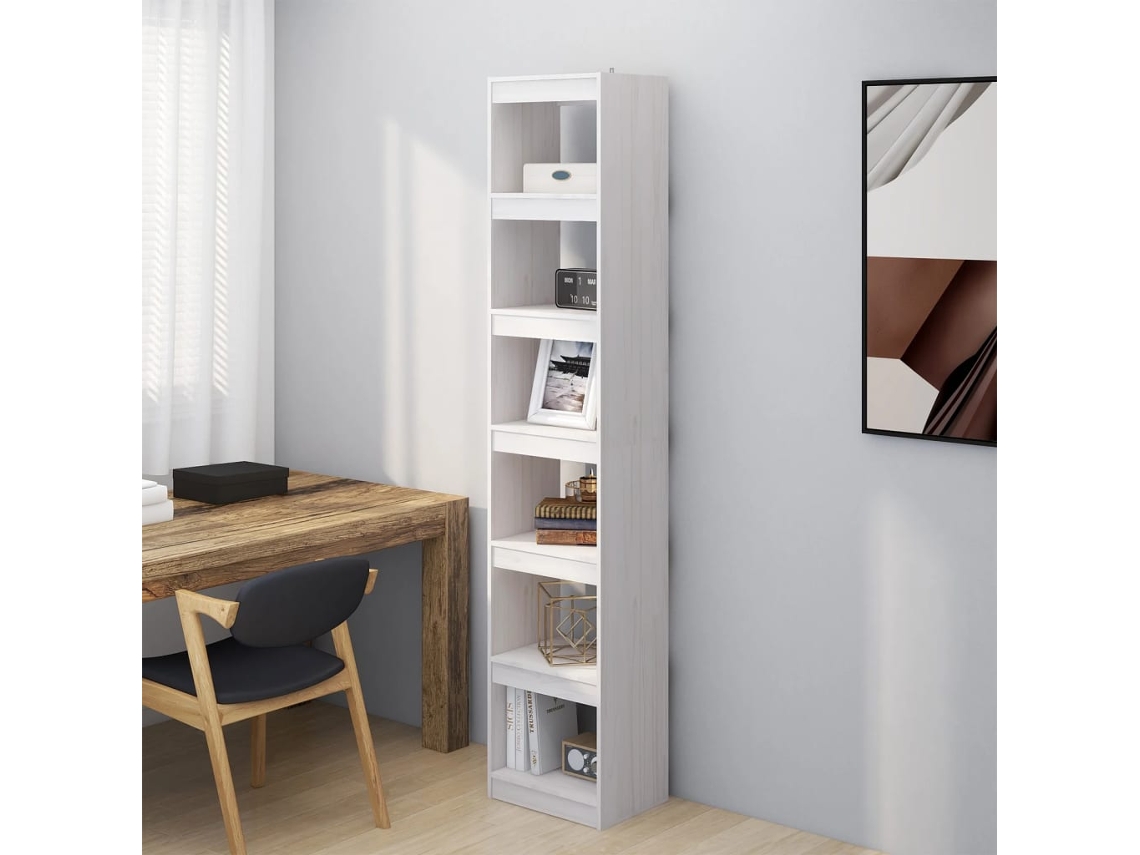 Vidaxl Estante/divisória 40x30x199 Cm Madeira De Pinho Maciça Branco
