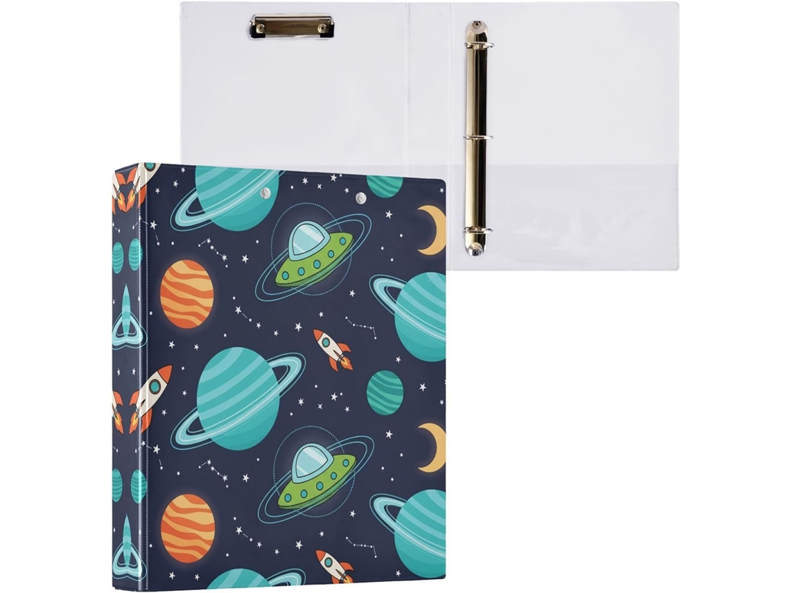 Pasta de 3 Argolas para Papel Tamanho Carta , Organizador Redondas com Prancheta, Suporte Pran (27,9 X 21,6 Cm)
