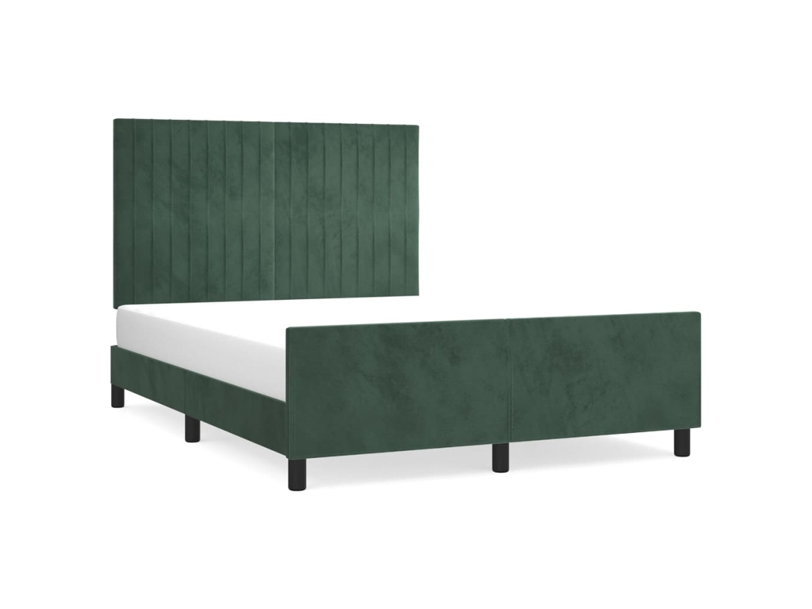 Bed Frame With Headboard, Bed Frames With Headboards Vidaxl Verde Veludo (140 X 200 Cm)