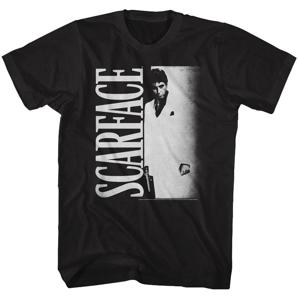 Unisex Adult T-shirt Rockinstone Scarface Movie Lotsowht Black Sizem