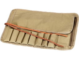 Bolsa para ferramentas Rodinhas, feita de couro com forro de espuma espessa, ideal para eletricistas e entusiastas da área elétrica.