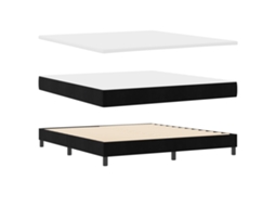 Conjunto 1 Cama Box Vidaxl Preto Veludo (180 X 200 Cm)