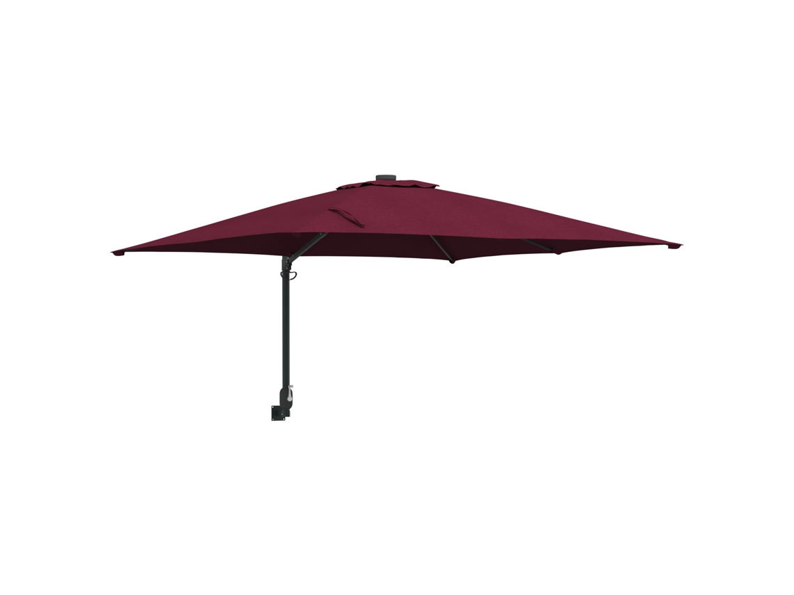 Conjunto 1 Guarda-sol De Jardim Vidaxl Vermelho Poliéster (248,5 X 247,5 X 160 Cm)