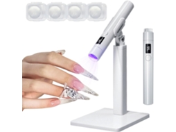 Mini Lâmpada Uv Para Unhas Em Formato Caneta, Sem Fio Recarregável Com Suporte, Secagem Instantânea Verniz Gel, Ferramenta Manicure Casa E Salão
