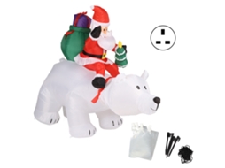 Laxiscreed Urso Polar Inflável Com Luz Led Para Natal E Jardim, Ligação Uk 100-240v