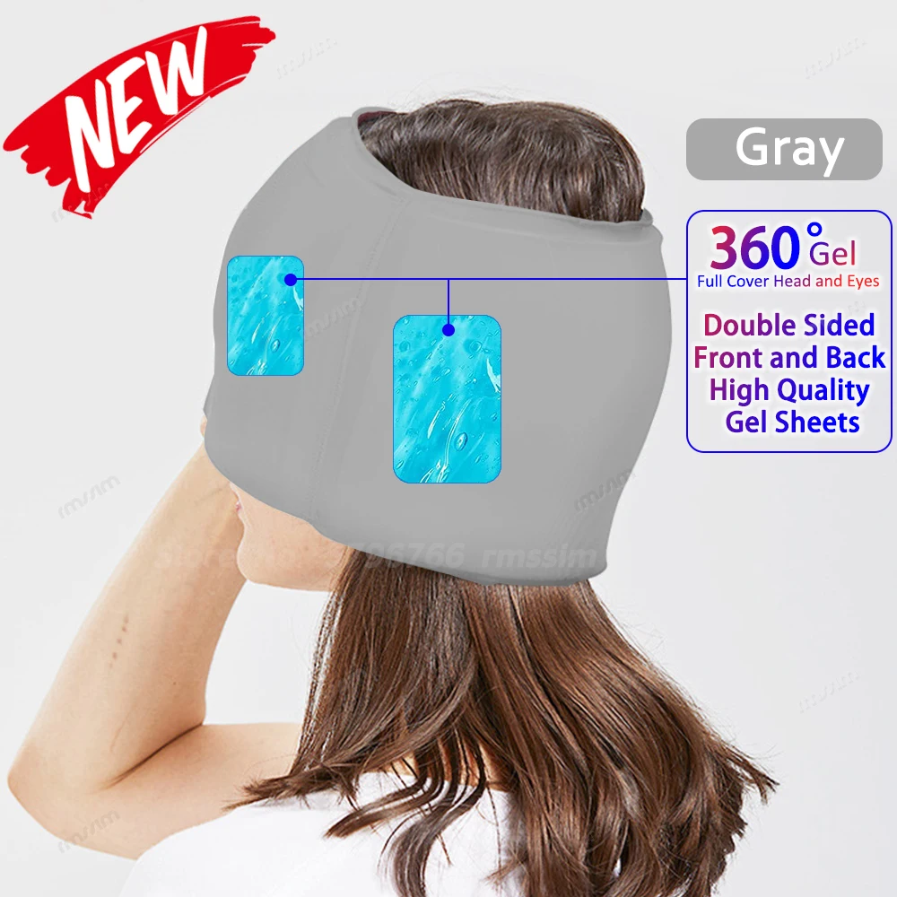 Touca de Gelo para Enxaqueca e Dor de Cabeça, Terapia Quente e Fria AQUAFORGE