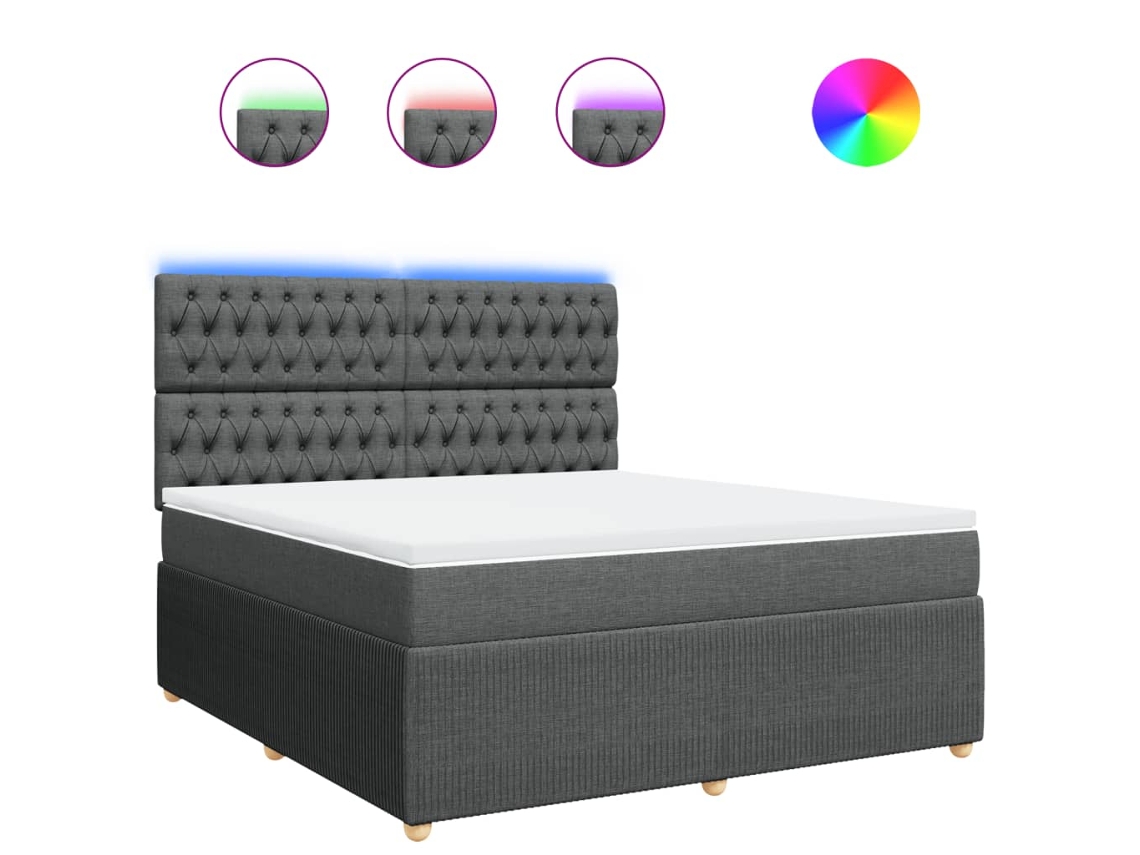 Box Spring Bed, Box Spring Beds Vidaxl Cinzeto Tecido (180 X 200 Cm)