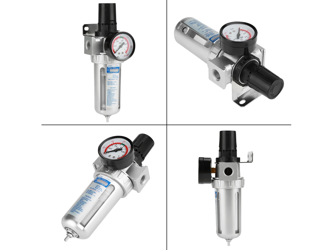 Filtro Regulador De Ar Laxiscreed G3/8" Para Compressora De Ar Com Separador De Umidade E Controlo De Pressão
