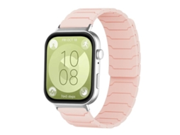 Bracelete Para Huawei Watch Fit 4 / Fit 4 Pro / Fit 3 - Silicone Magnético Rosa Areia