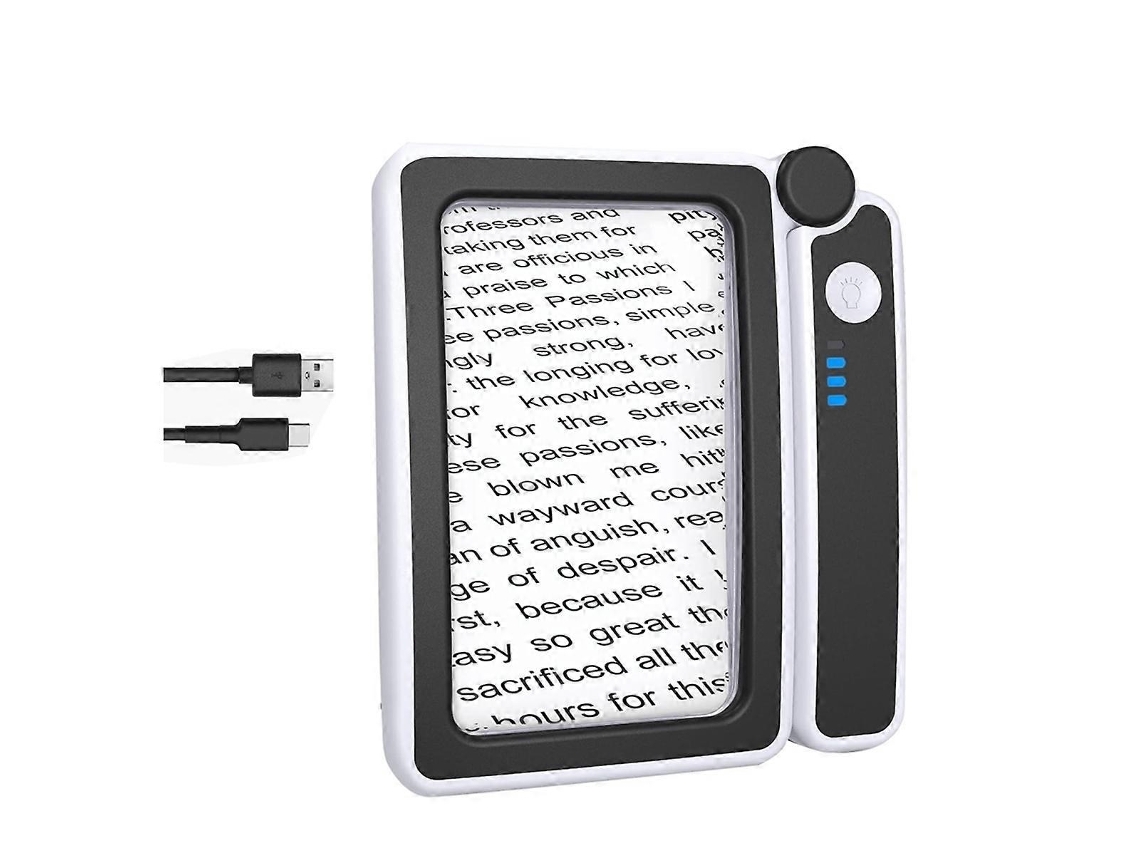 Lupa De Leitura Grande 4x Com Lâmpada, Lupa Iluminada Com 10 Leds, Dobrável E Portátil Mag Perfet Aquaforge