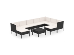 Garden Lounge Set, Garden Lounge Sets Vidaxl Preto Rattan / Vime (n/a)