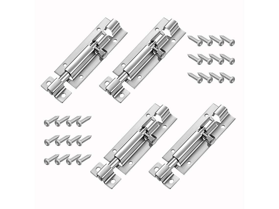 Parafusos De Segurança Para Fechadura, 4 Peças, Aço Inoxidável, Cilindro De Porta Deslizante