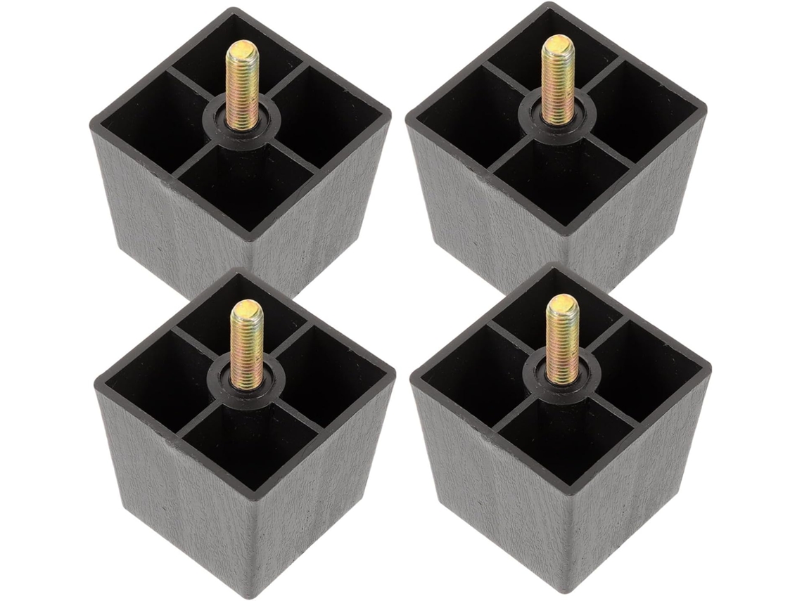 Uonlytech Conjunto De 4 Pés Quadrados Plástico Para Móveis, Pés Para Sofá, Pés De Substituição Resistentes Para Mesas E