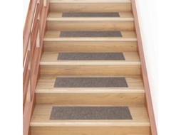 Vidaxl Tapetes De Escada Autoadesivos 15 Peças 76x20 Cm Bege Retangulares