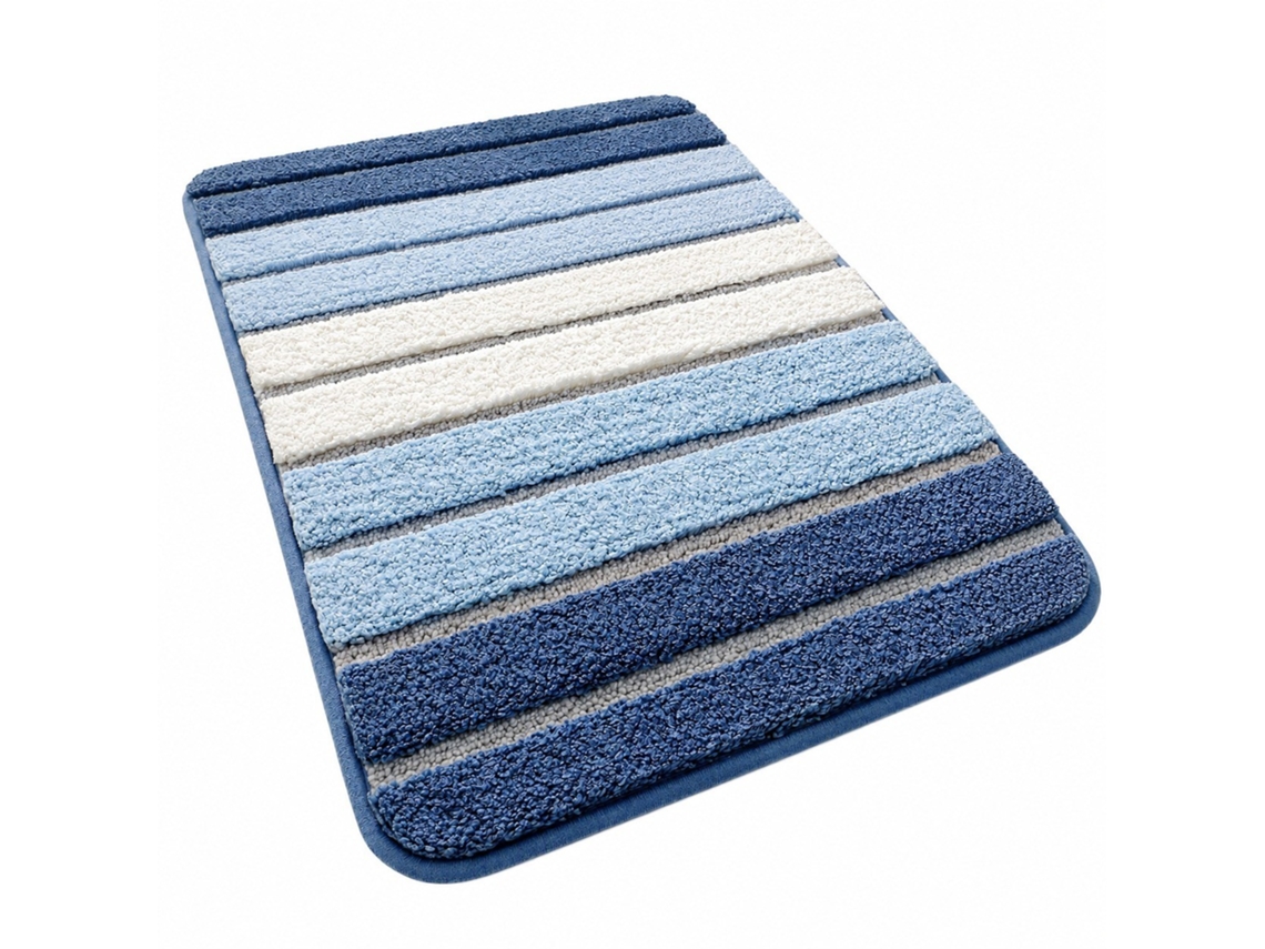 Tapete De Banho Absorvente Antiderrapante, Verde-azulado E Branco, 16 X 24 Polegadas, Chuveiro Lavável