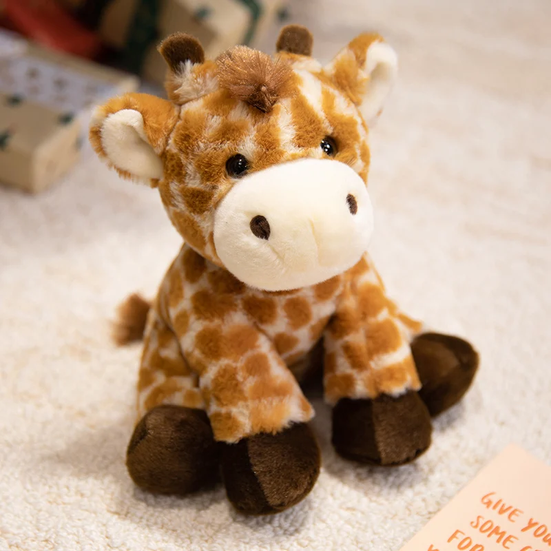 (girafa, Aproximadamente 23 Cm) Brinquedo De Pelúcia Realista De Animal Da Selva Com 23 Cm, Simulando Um Animal Da Floresta.