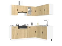 Vidaxl 11 Peças Armário De Cozinha Conjunto Porto Sonoma Carvalho