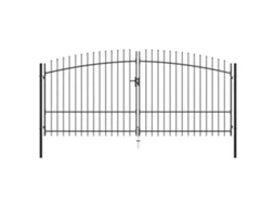 Portão Jardim Vidaxl Preto Aço (400x225cm)