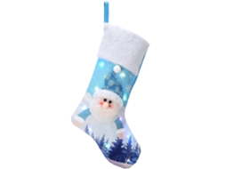 Meias De Natal Com Luzes Bordados Papai Noel E Boneco De Neve