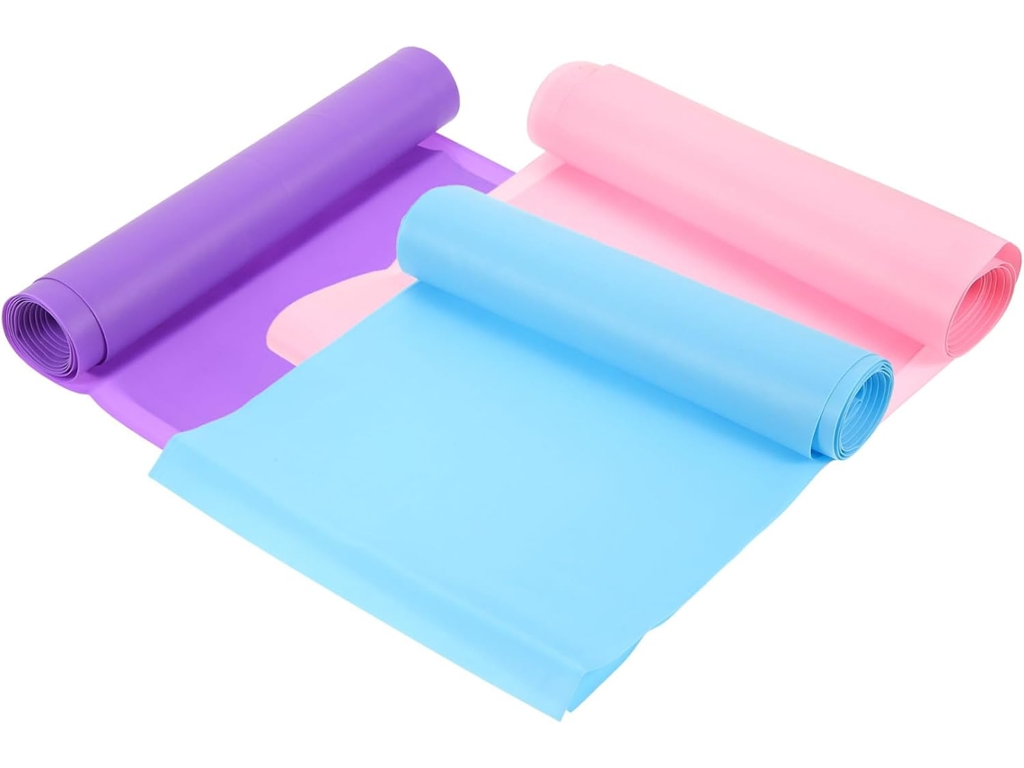 Conjunto De 3 Faixas Elásticas Resistência Para Exercícios, Ioga E Fitness, Ideais Alongamento Treino Em Casa