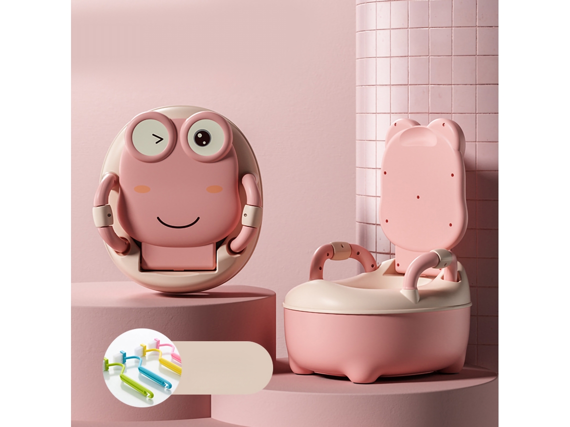 Vaso Sanitário Infantil Portátil Pp Ecológico Para Treinamento Viagem Rosa Estável