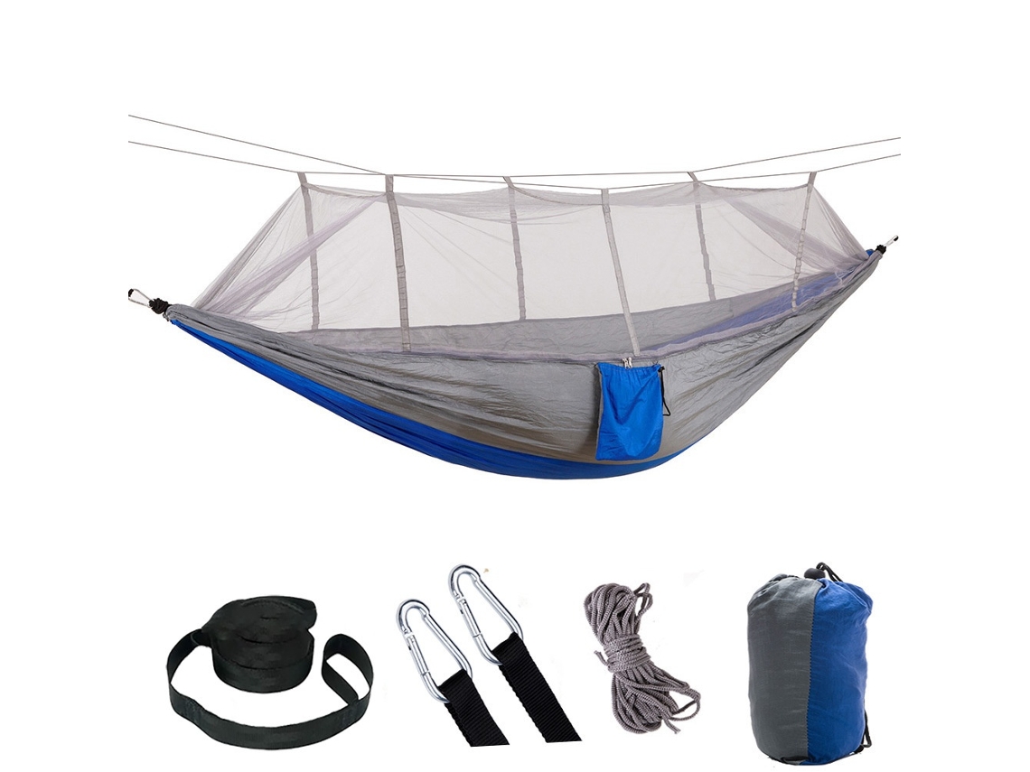 Rede De Descanso Com Mosquiteiro, 260 X 140 Cm (cinza) Elysve