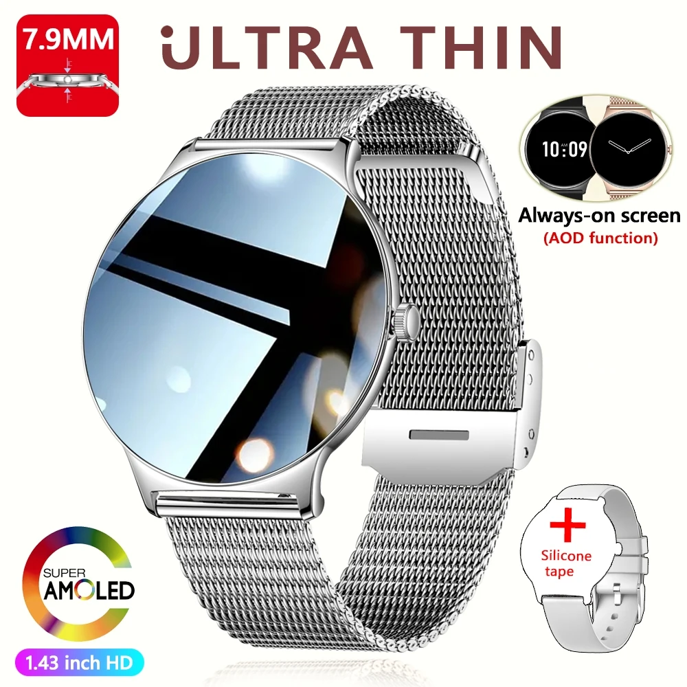 (yinwang) Smartwatch Feminino, Monitor De Saúde De 1,43 Polegadas