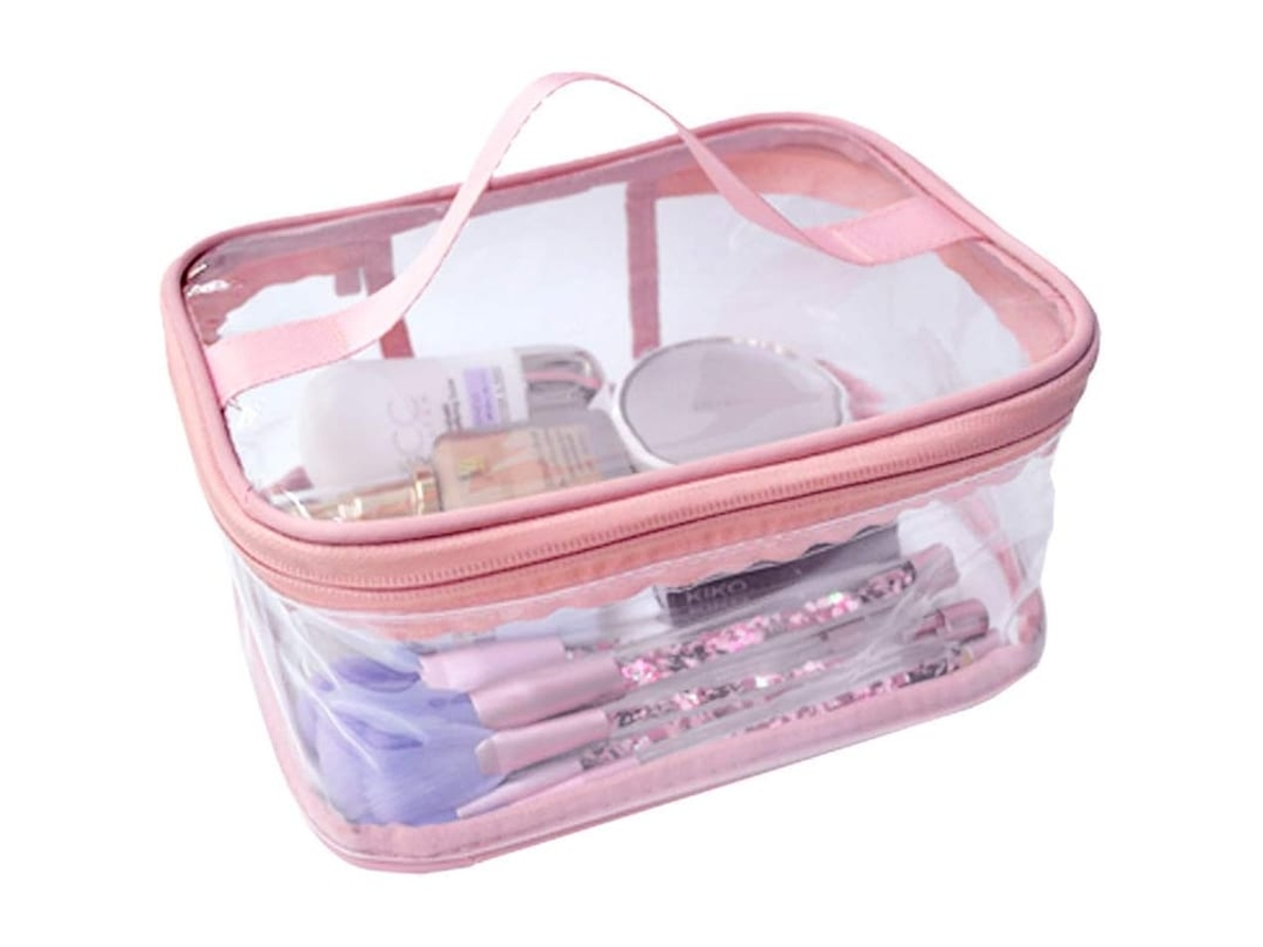 Bolsa De Toalhas E Maquiagem Transparente Portátil À Prova D'água Para Viagem Com Armazenamento Grande