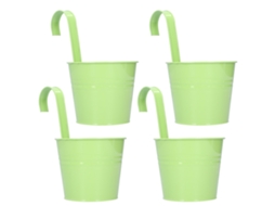 Vaso De Parede Ferro Para Succulentas 4 Peças Verde Claro
