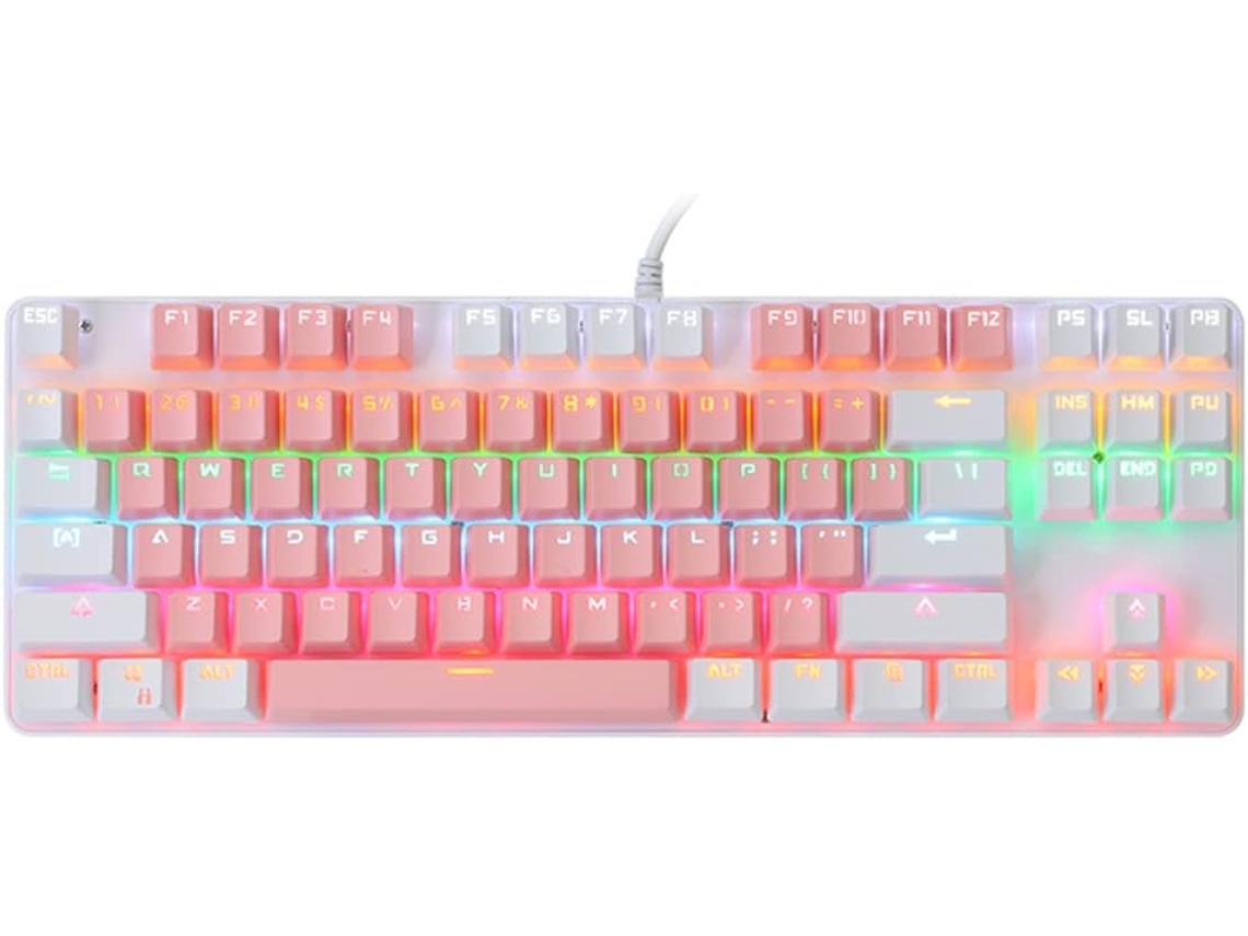 Teclado Mecânico Ergonômico Com Retroiluminação Rgb Para Uso Com Fio No Escritório, Prático Para Multimídia. Teclado Mecânico Ergonômic Gokoco