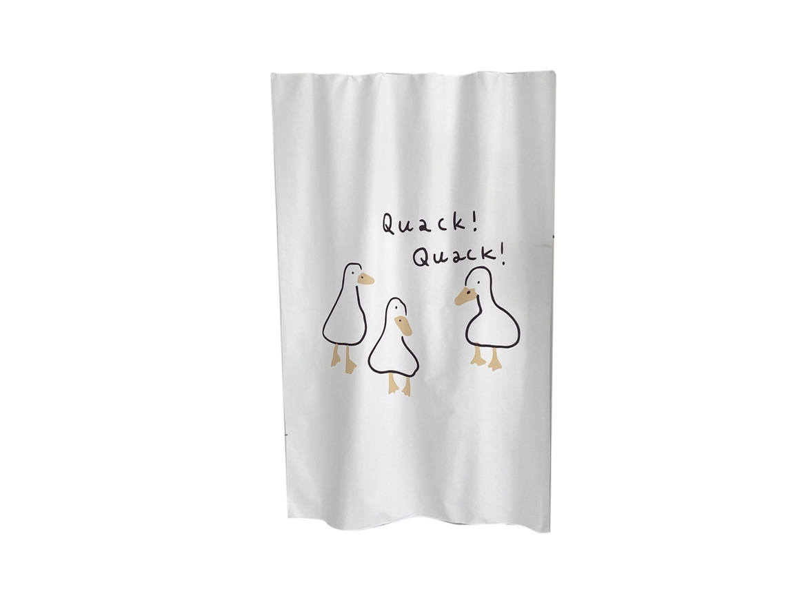 Cortina Porta Cute Pato Branco Laxiscreed Para Decorar E Proteger O Seu Espaço