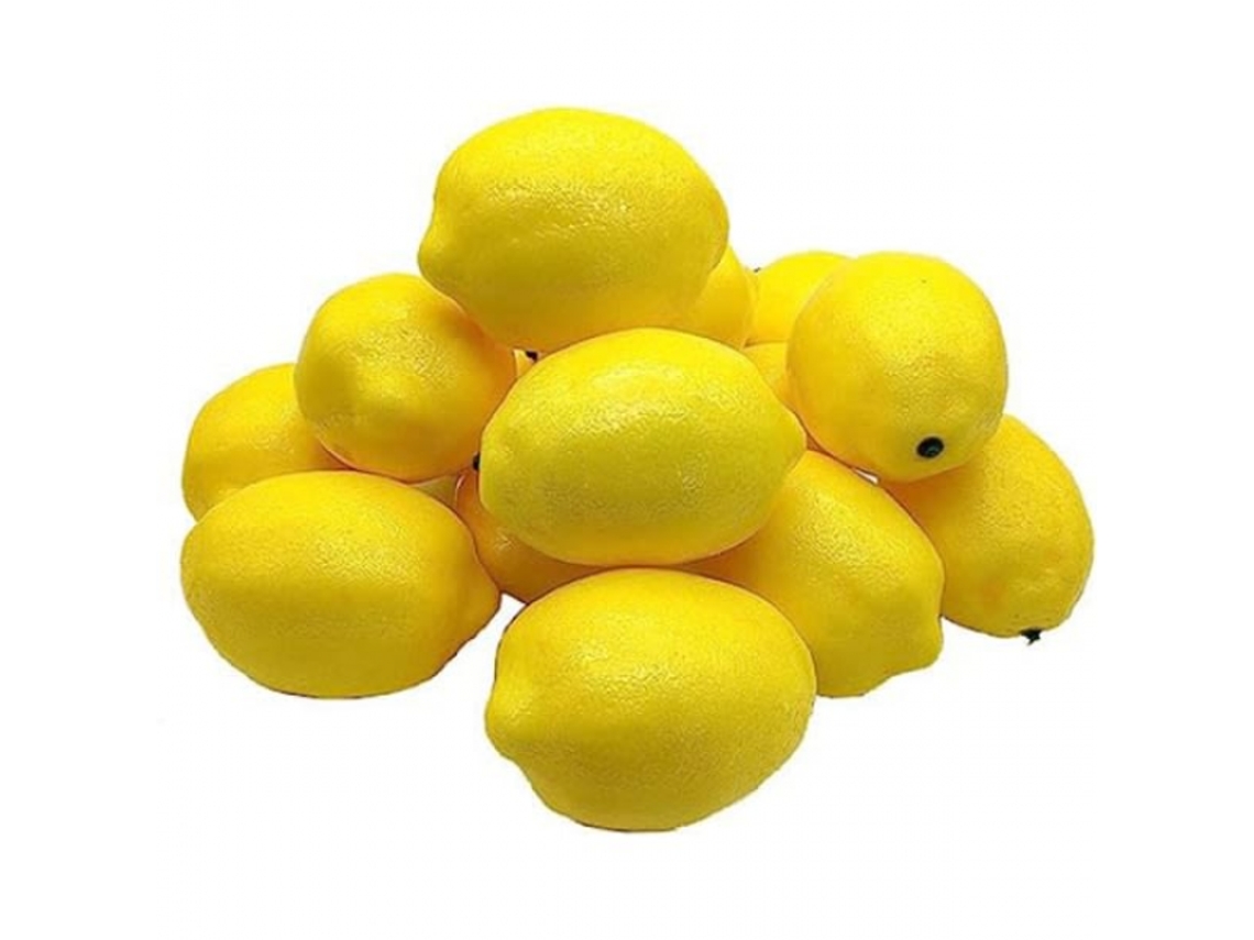 15 Unidades de Limões Artificiais 7, 5 Cm, Frutas Artificiais, Limão Amarelo Artificial Le Xx BRILVIBERA