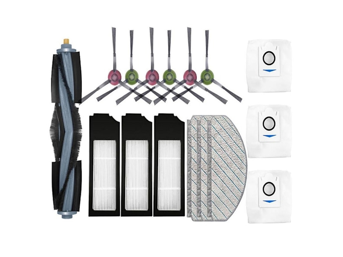 Peças de Reposição para o Aspirador Robô Ecovacs X1 Plus, Página Principal: Escova, Filtro Hepa, Pano de Limpeza, Saco para Pó BRILVIBERA
