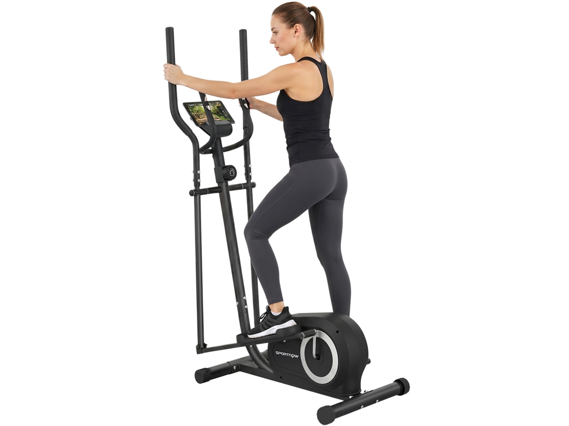 Aparelho Elíptico SINI TECH STORE com tela LCD, 8 níveis de resistência, sensor de pulso, Bluetooth, suporte para celular, 100x52x153cm, cinza