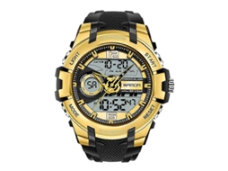 Sanda 6015 Hengrongshen Relógio esportivo multifuncional luminoso masculino com função à prova d'água e data.