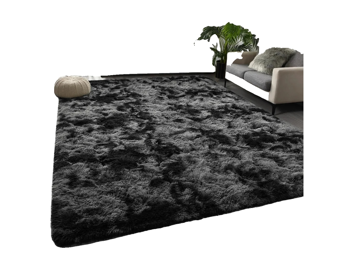 Tapete de Área, Design Moderno, Base Antiderrapante, Cinza Escuro OEM