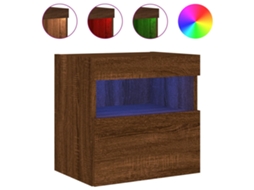 Móvel Parede P/ Tv com Luzes Led Carvalho Castanho MAISON EXCLUSIVE (40x30x40 cm)