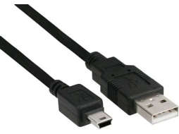 Cabo de Dados INLINE (USB A - Mini USB B - 2 m - Preto)