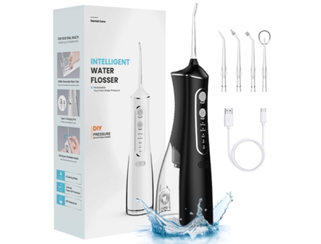 Irrigador oral elétrico portátil de 4 modos, de longa duração e limpeza profunda, modelo QTL8, preto, Baykar