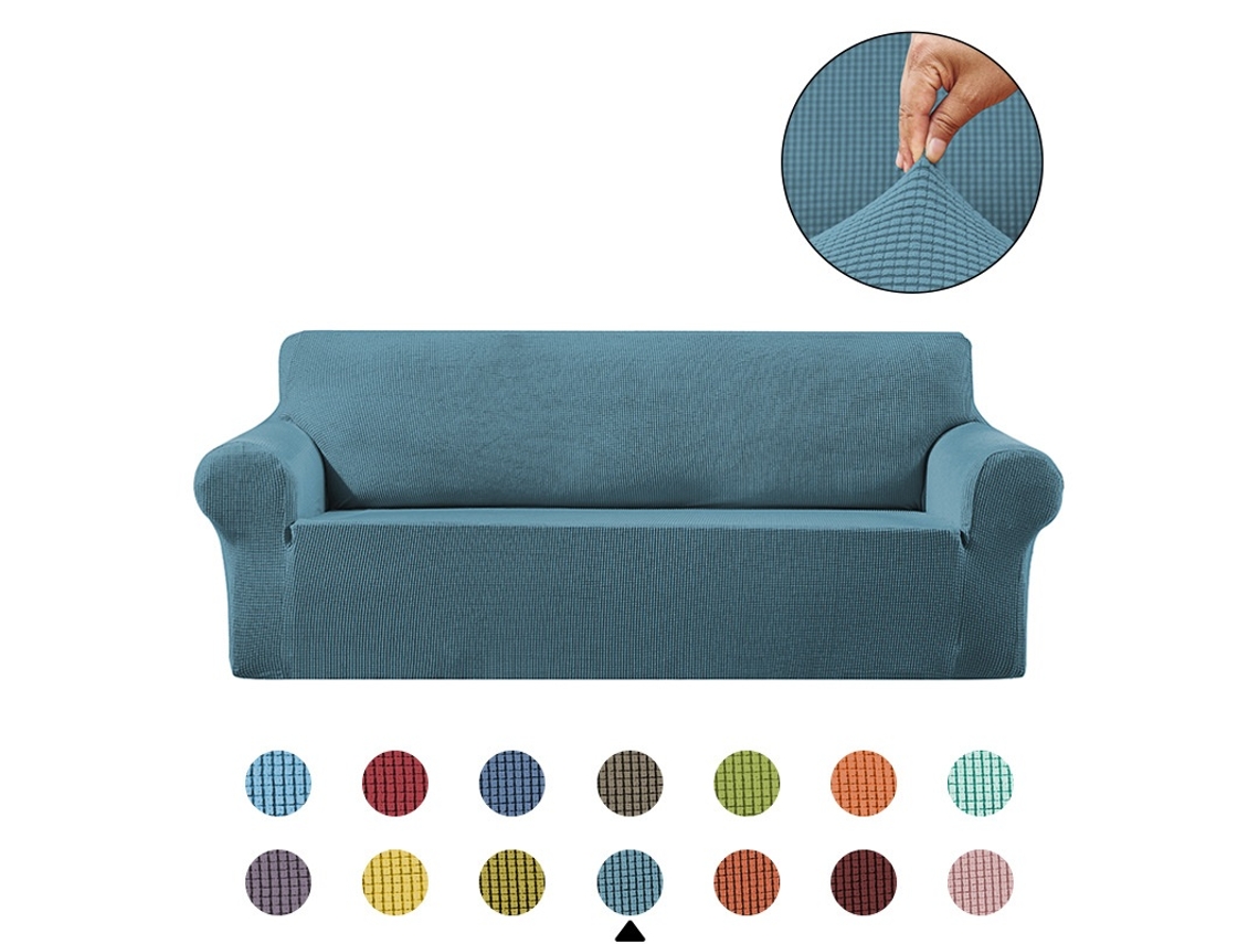 Capa Elástica Para Sofá Jacquard Azul Celeste (adequada Para Comprimentos De 90 140 Cm) Elysve