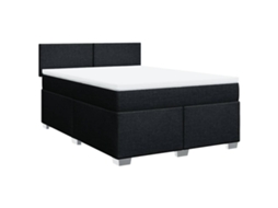 Maison Exclusive - Cama Com Molas/colchão 140x190 Cm Tecido Preto