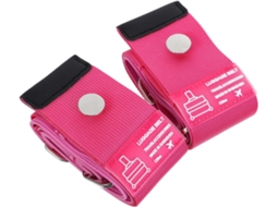 Conjunto De 2 Cintas Elásticas Para Bagagem, Tamanho Pequeno, Rosa Fúcsia, Fivelas De Metal Ajustáveis, Cintas De